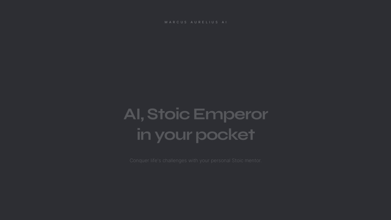Marcus Aurelius AI Landing page