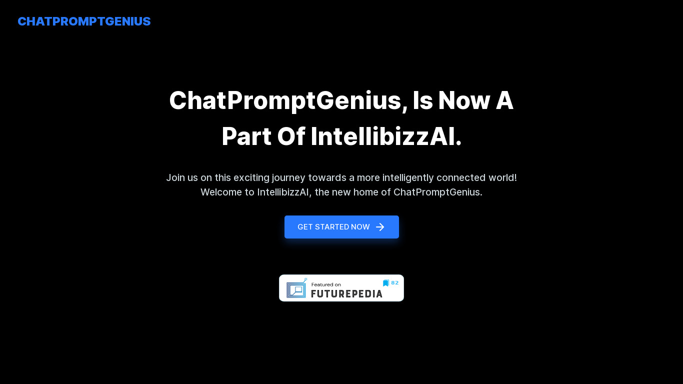 Chat Prompt Genius Landing page
