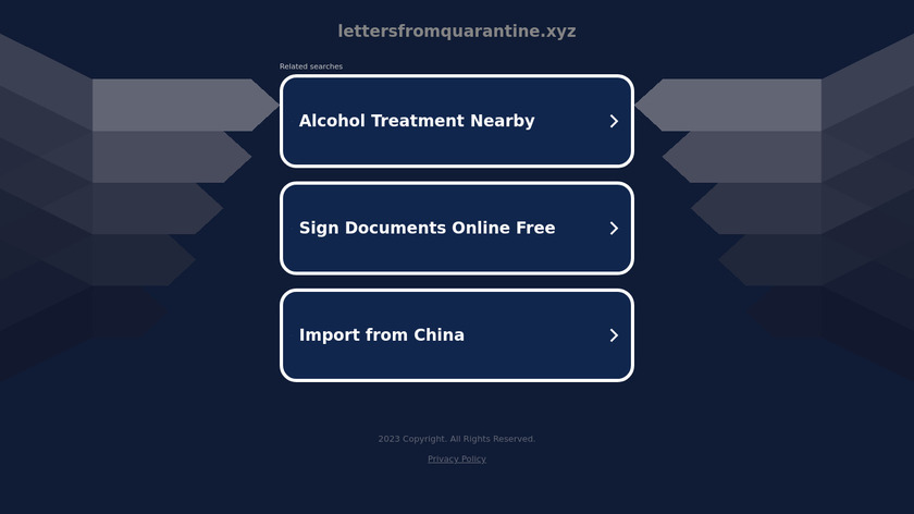 Letters From Quarantine Landing Page