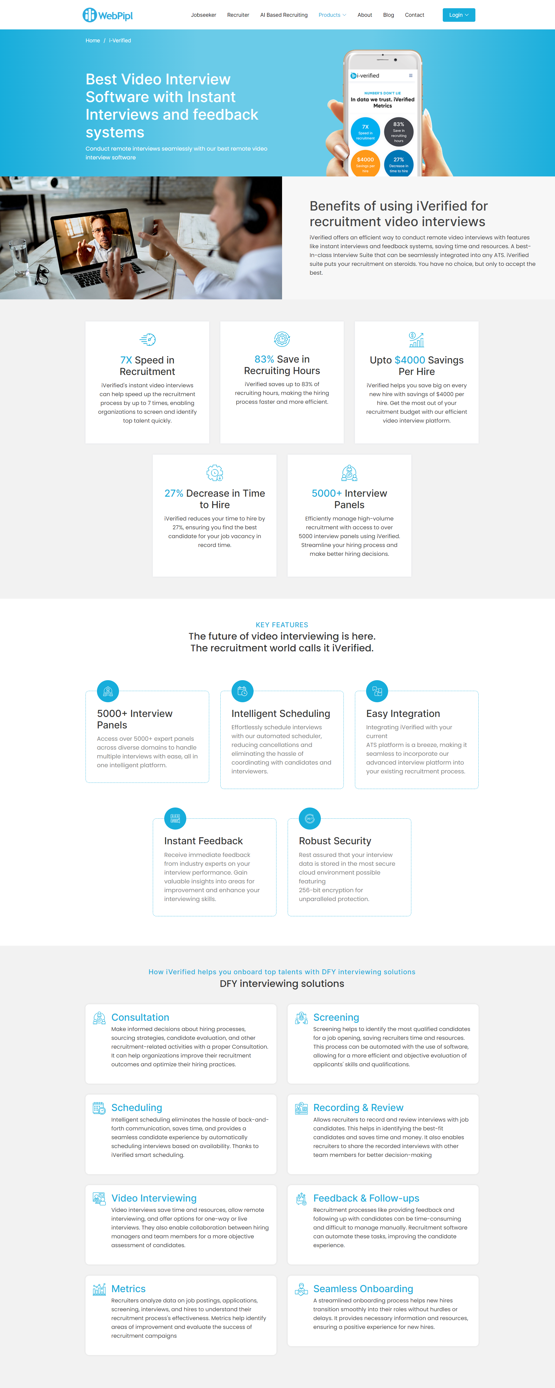 iVerified by WebPipl Landing page