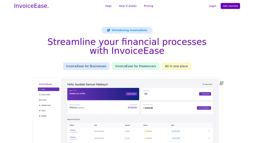 InvoiceEase Landing Page