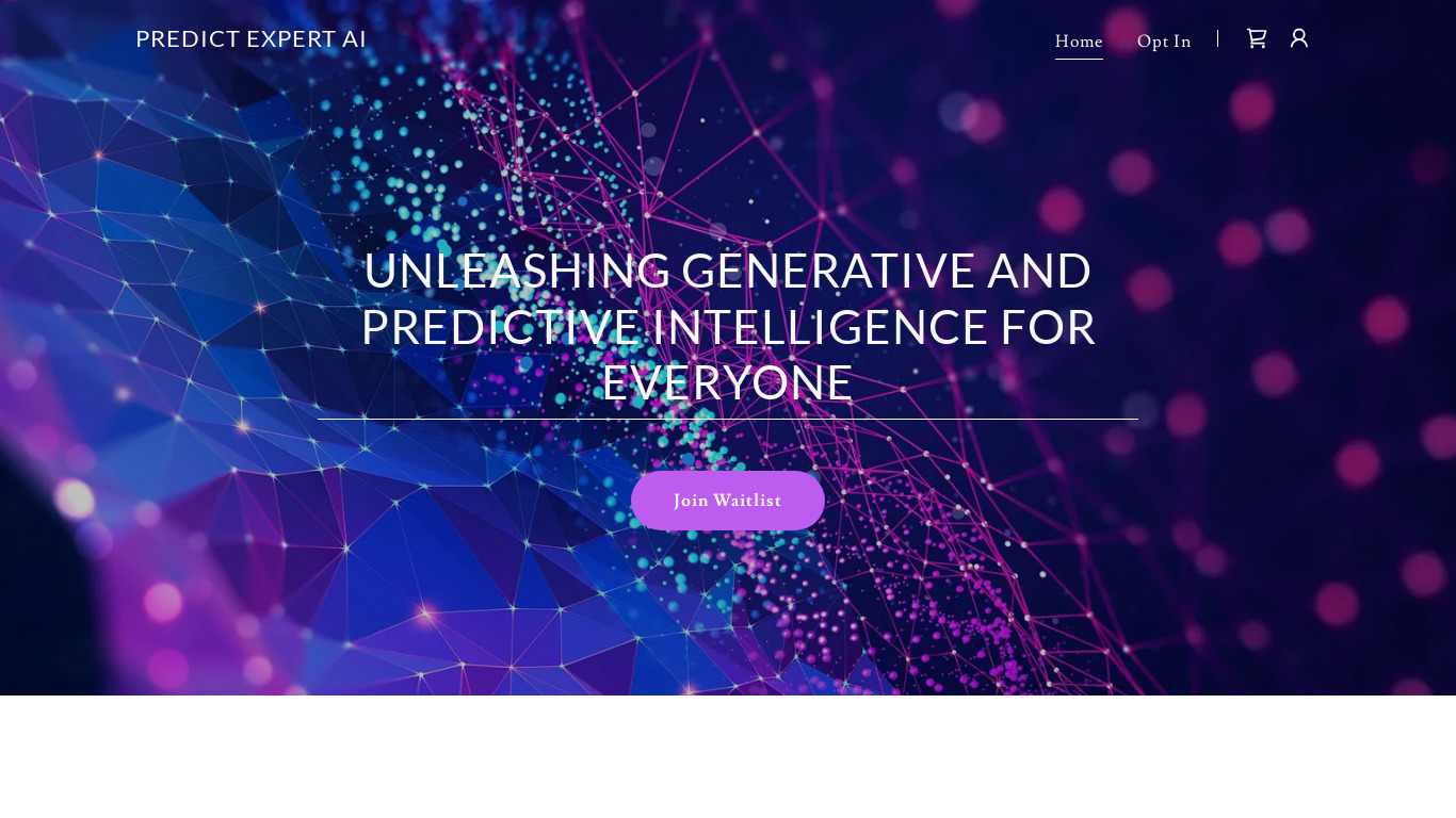 Predict Expert AI Landing page