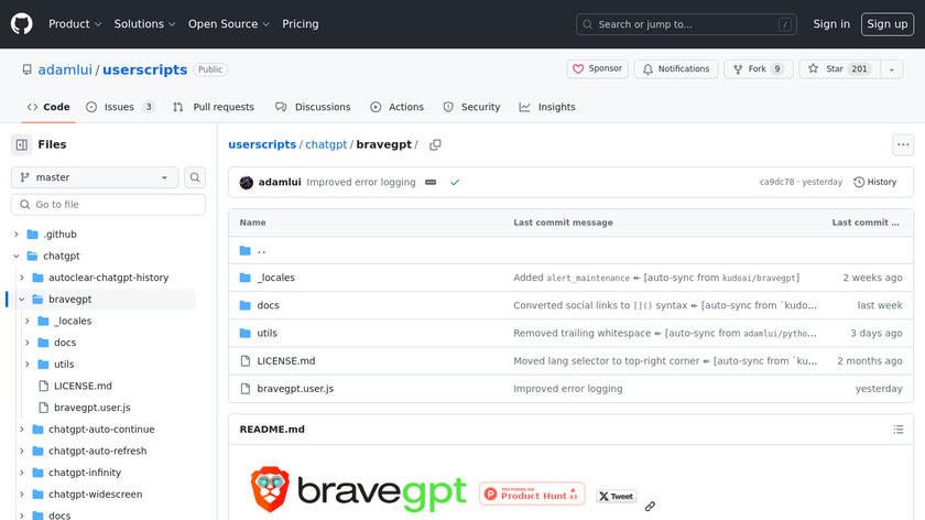 BraveGPT Landing Page