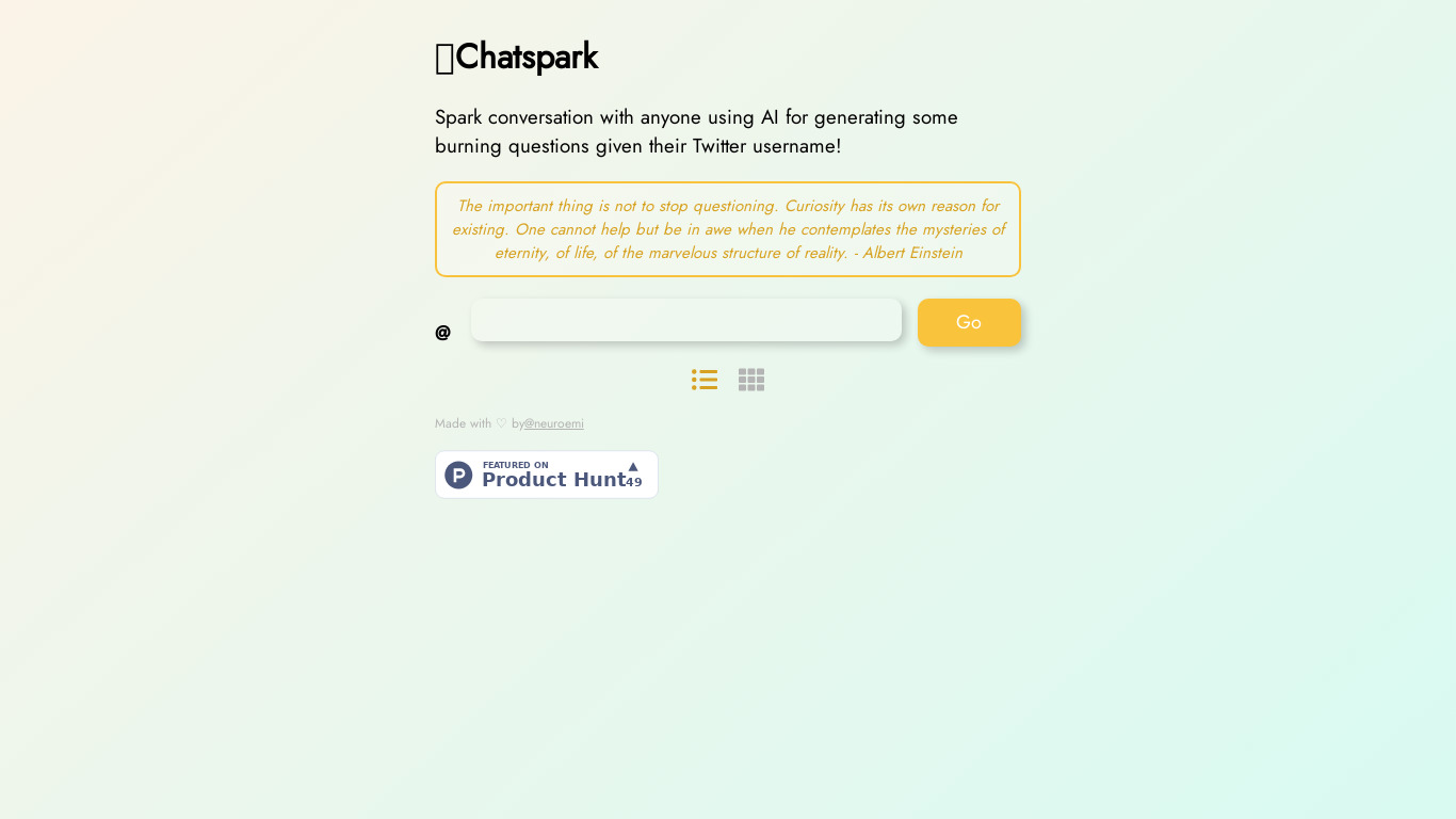 Chatspark Landing page