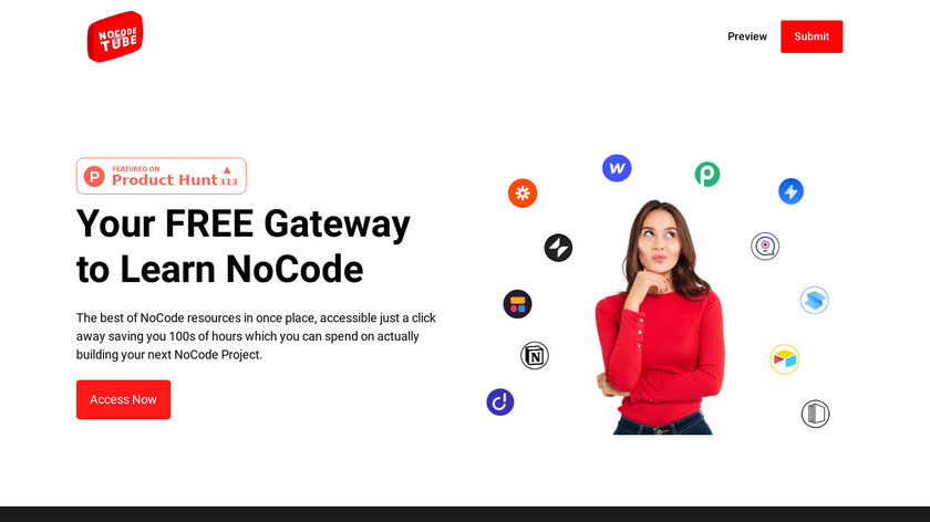 NoCode Tube Landing Page