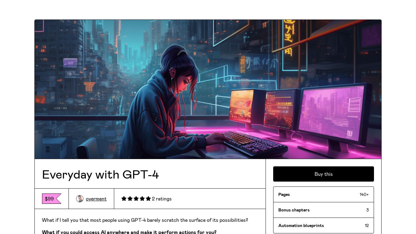 Everyday with GPT-4 Landing page