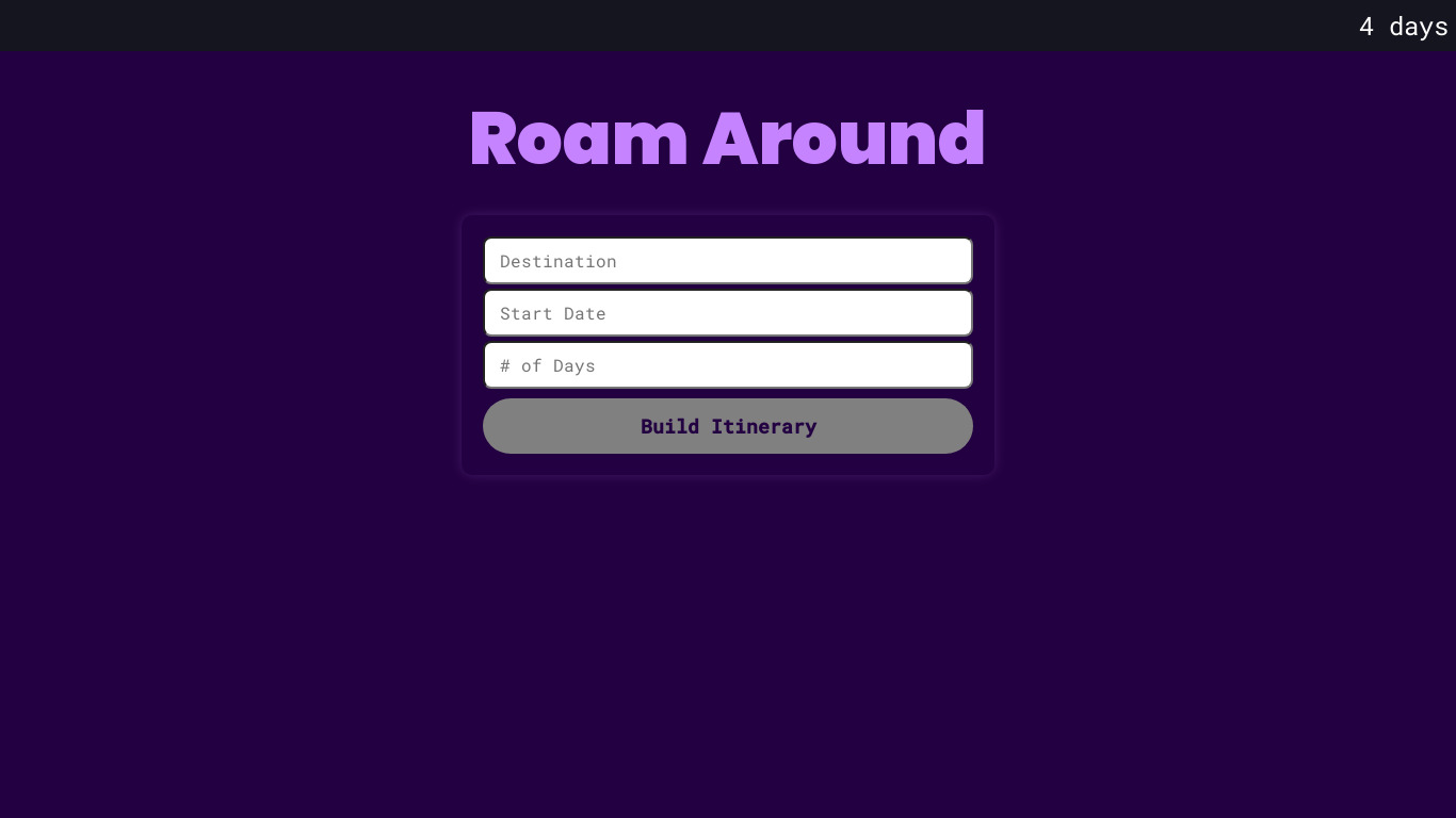 RoamAround.io Landing page