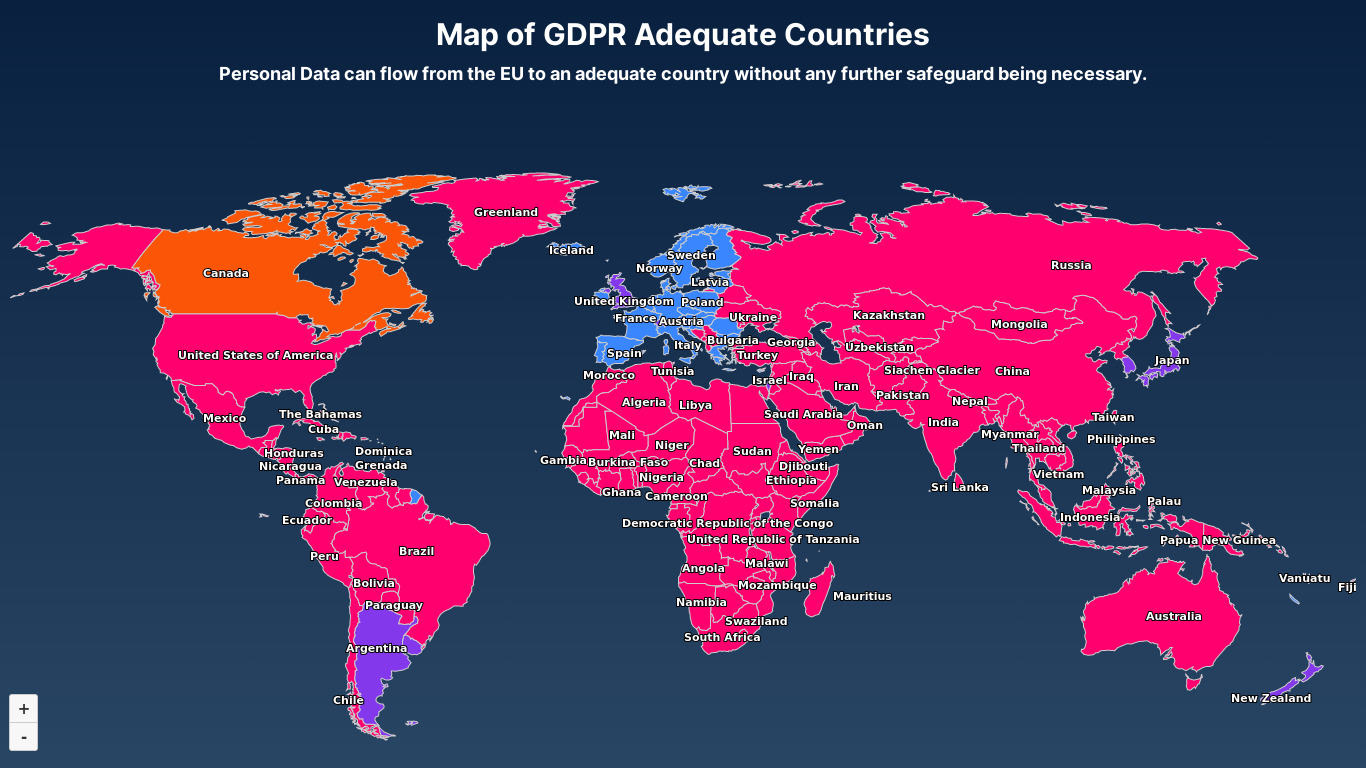 GDPR Adequacy Map Landing page