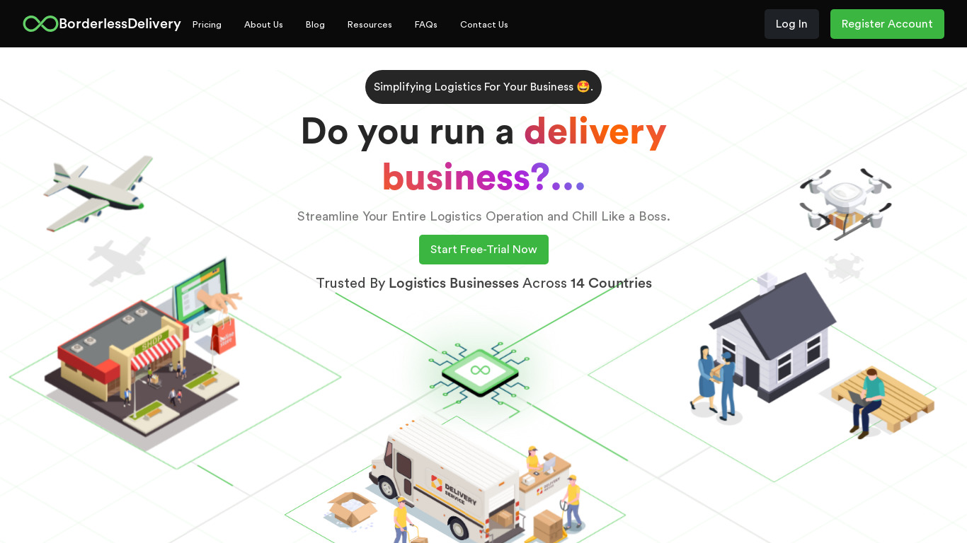 Borderless Delivery Landing page