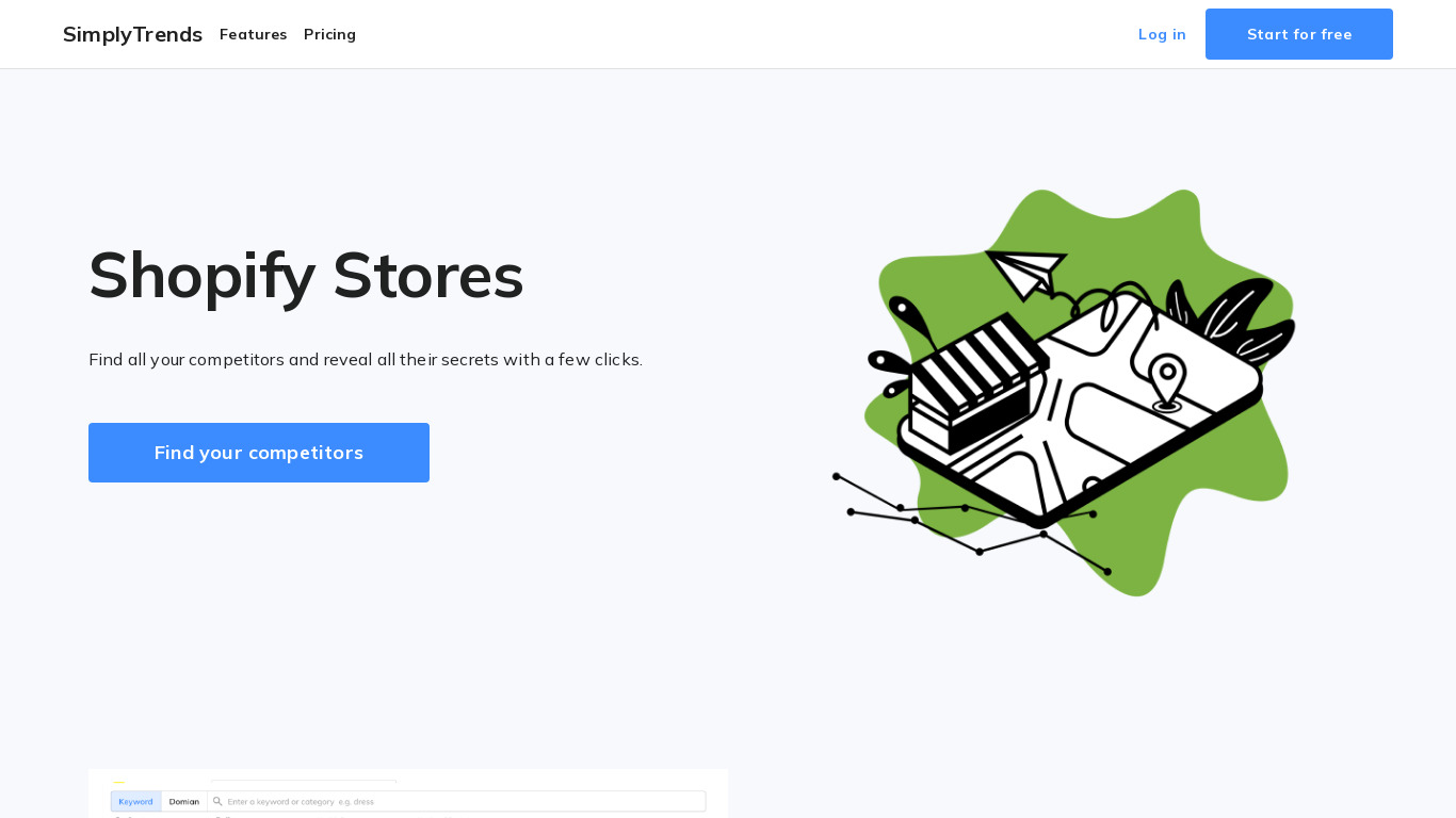 Shopify store database Landing page