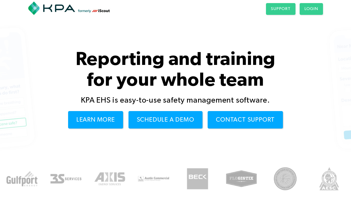 KPA EHS Landing page