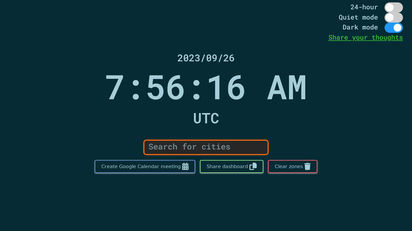 Current Time UTC Landing Page