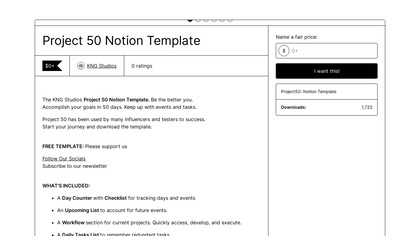 Project 50 Notion Template image