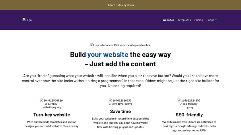 Oidom Landing Page