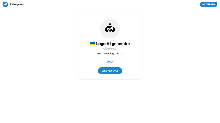 AI Logo Generation Telegram Bot Landing Page