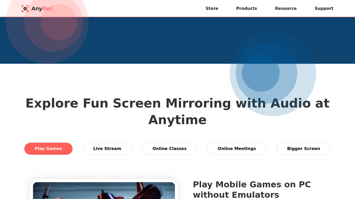 AnyRec Phone Mirror Landing page
