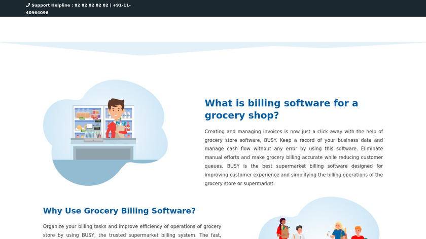 BUSY Grocery Shop Billing Landing Page