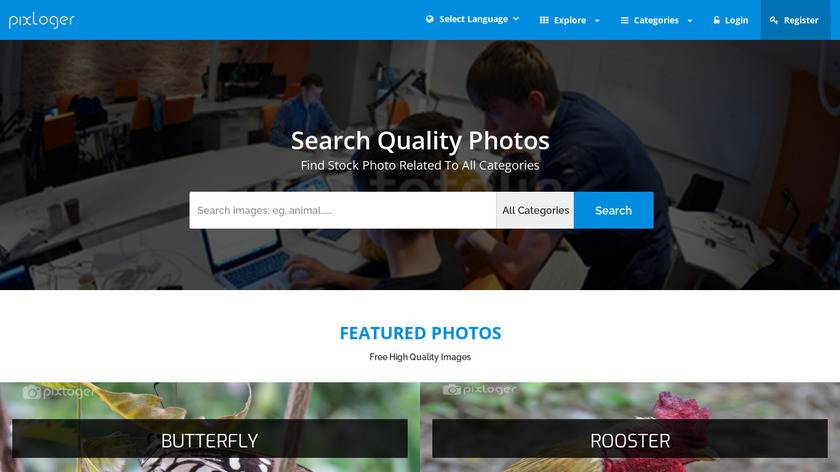 PixLoger Landing Page