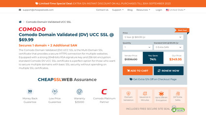 Comodo DV UCC SSL Certificate image