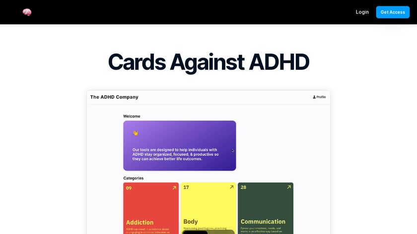 Cards Against ADHD Landing Page