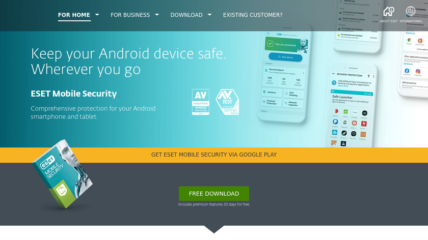 ESET Mobile Security Landing Page