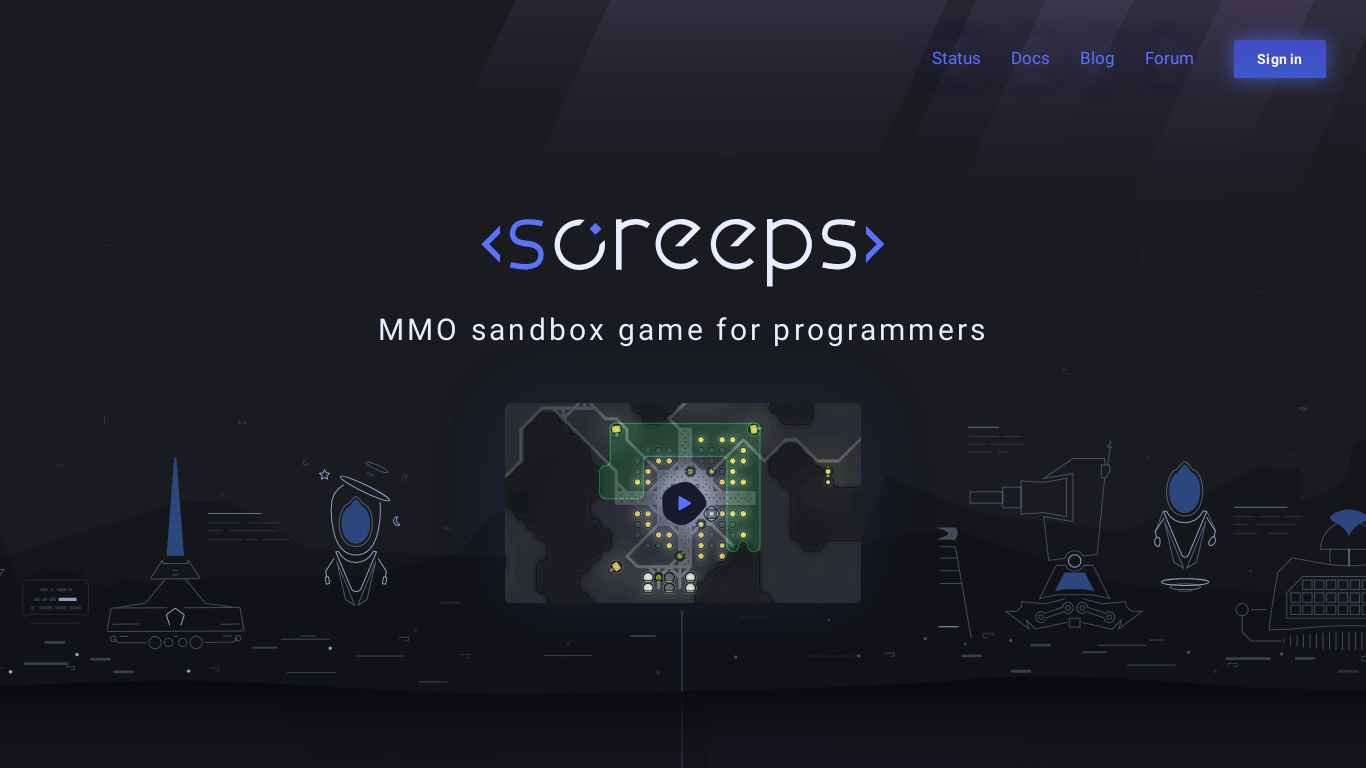 Screeps Landing page