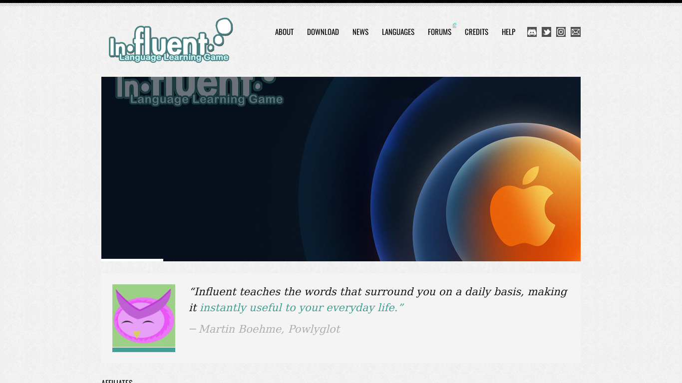 Influent Landing page