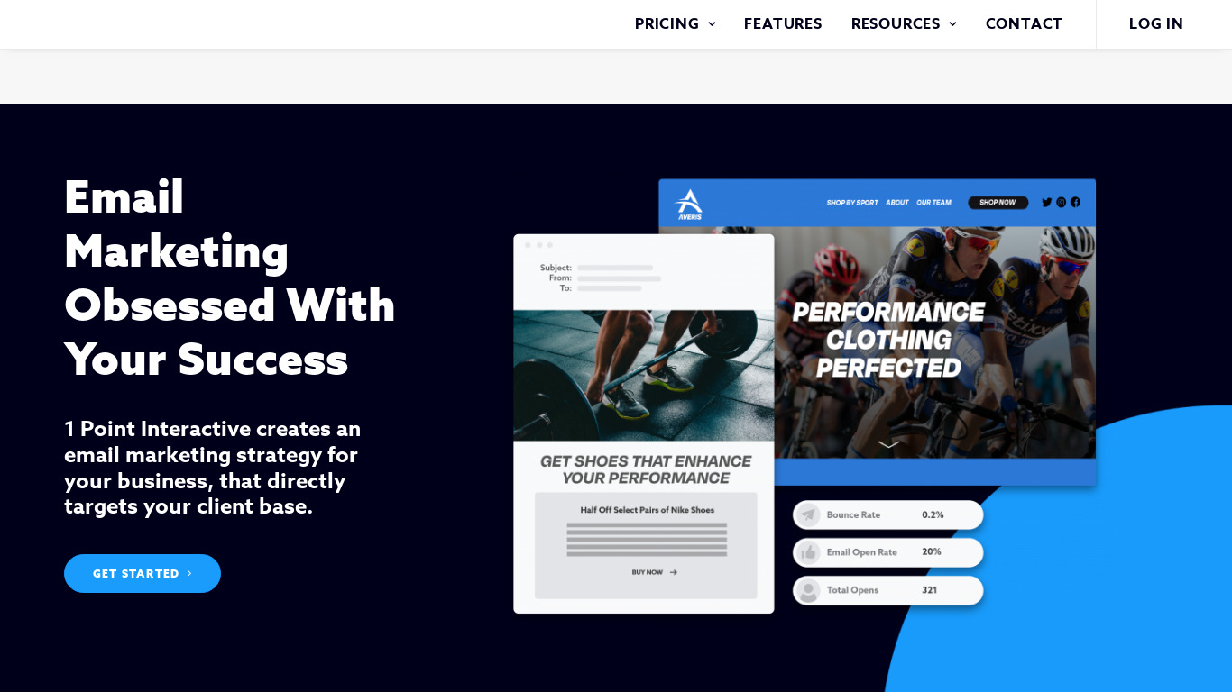 1PointMail Landing page