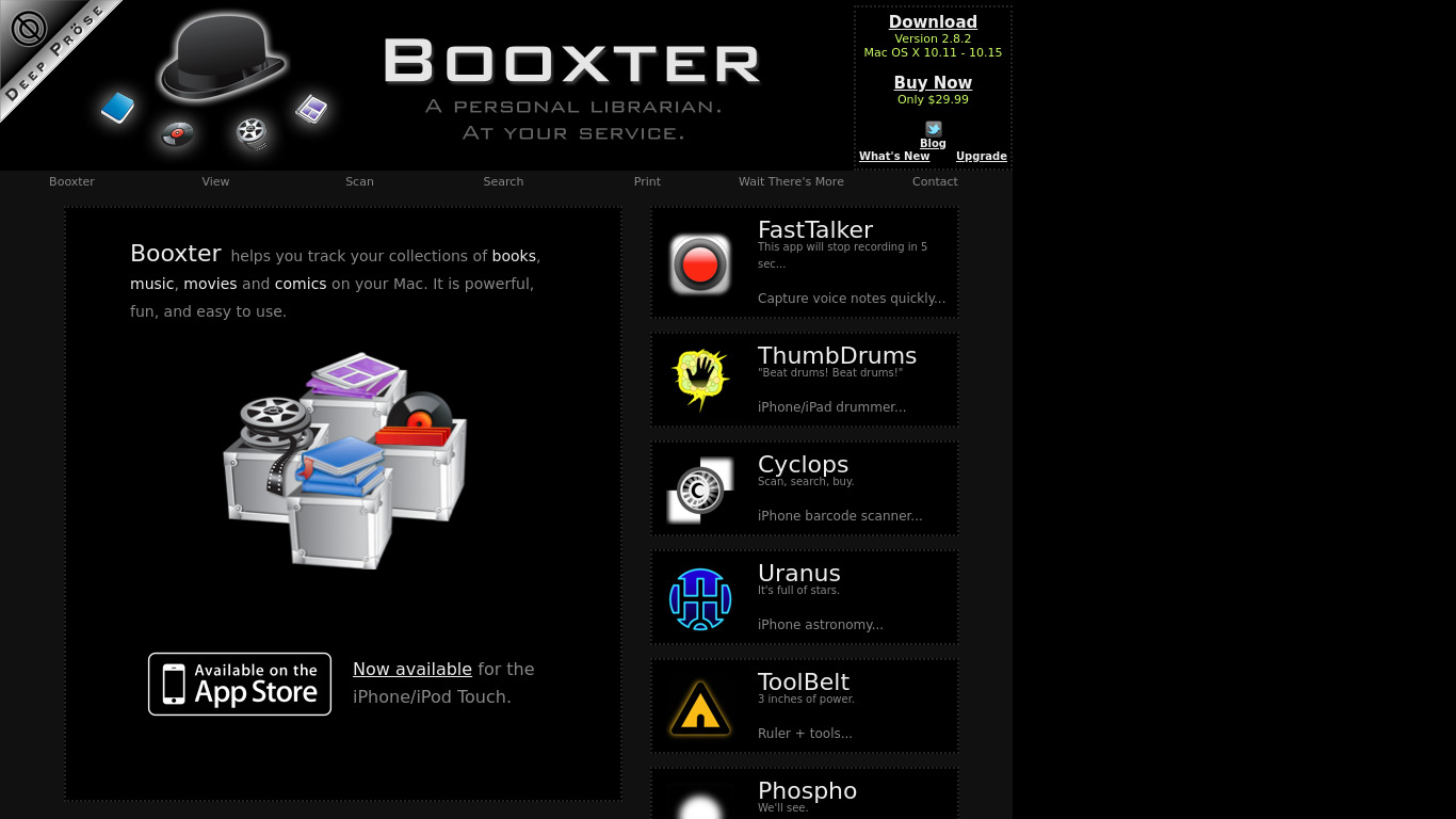 Booxter Landing page
