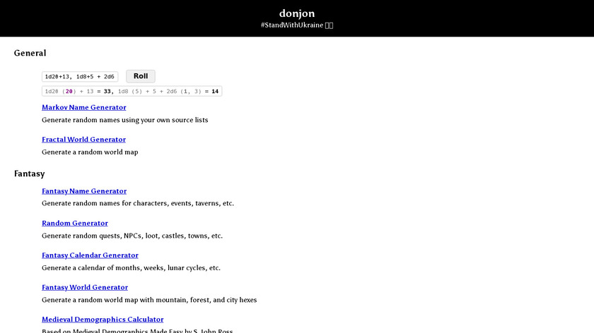 donjon.bin.sh Landing Page