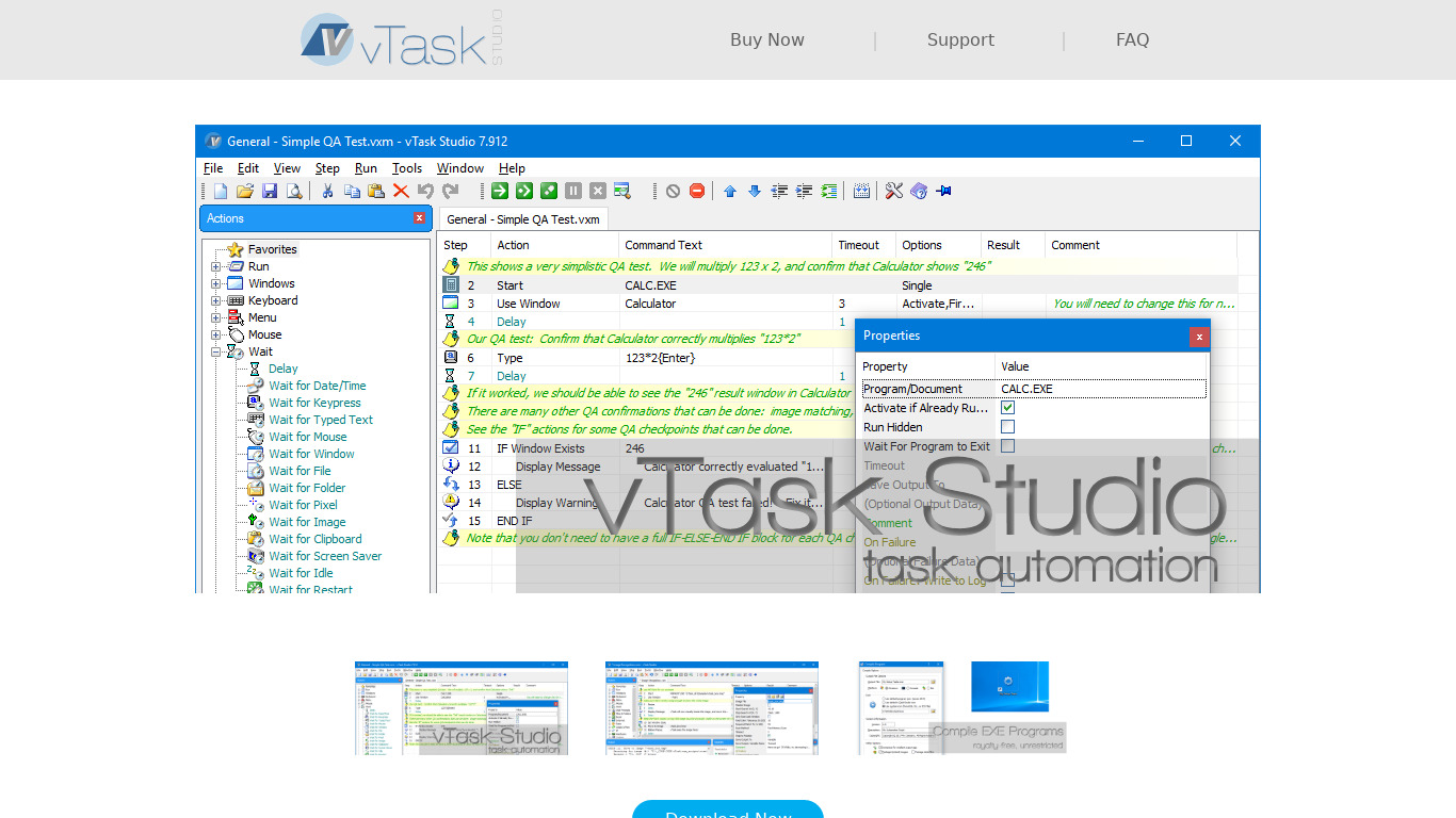 vTask Studio Landing page
