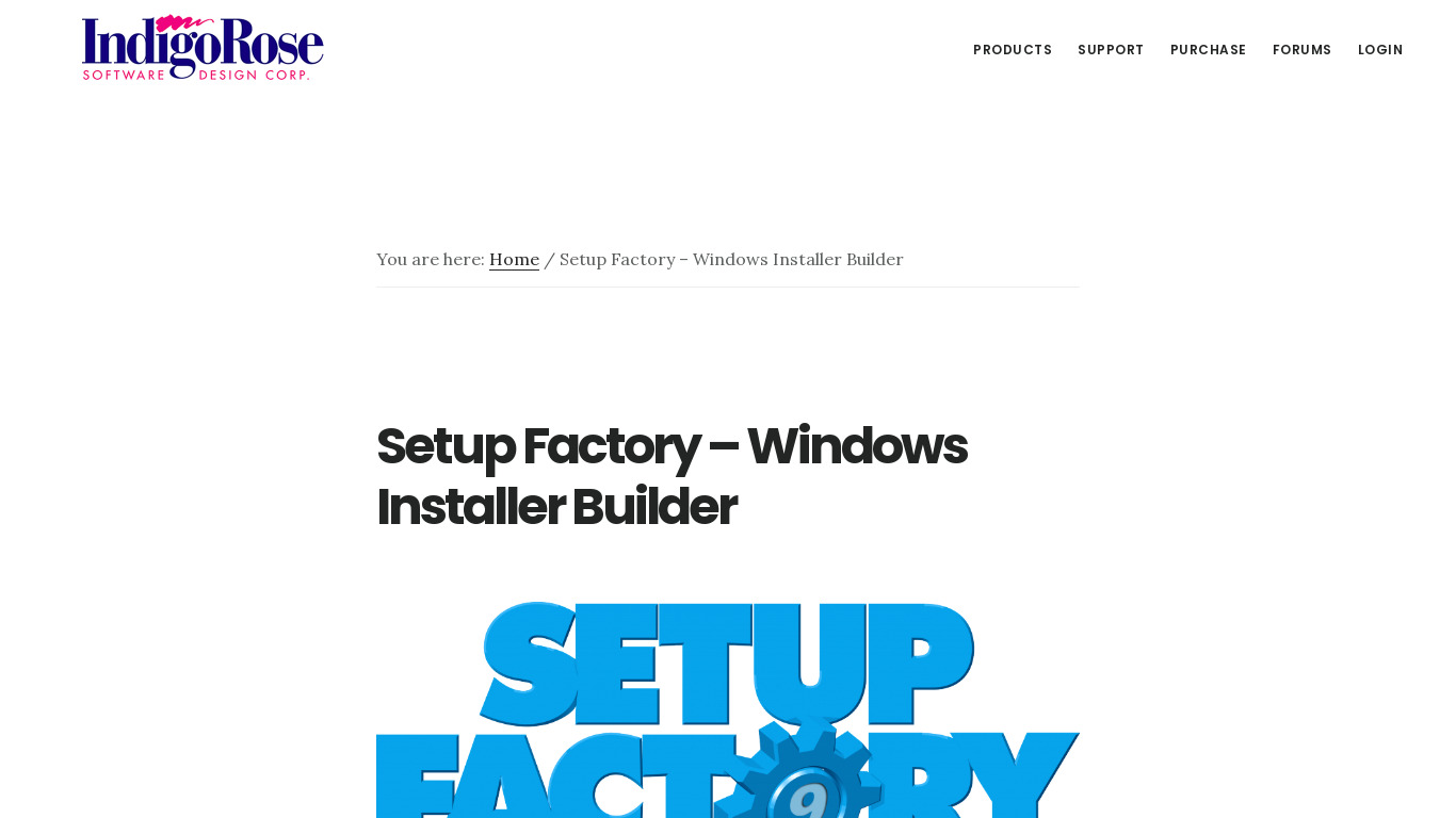 Setup Factory Landing page