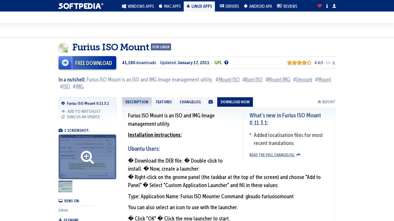 Furius ISO Mount Landing page