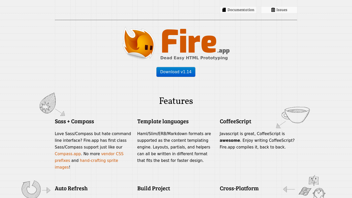 Fire.app Landing page