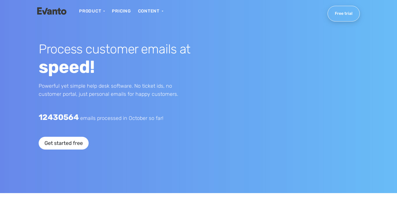 EvantoDesk Landing page