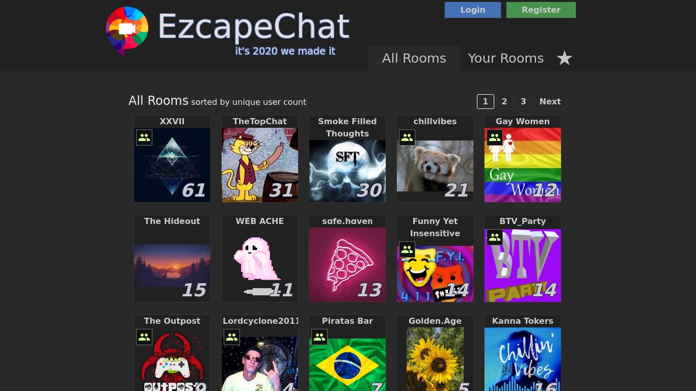 EzcapeChat Landing page
