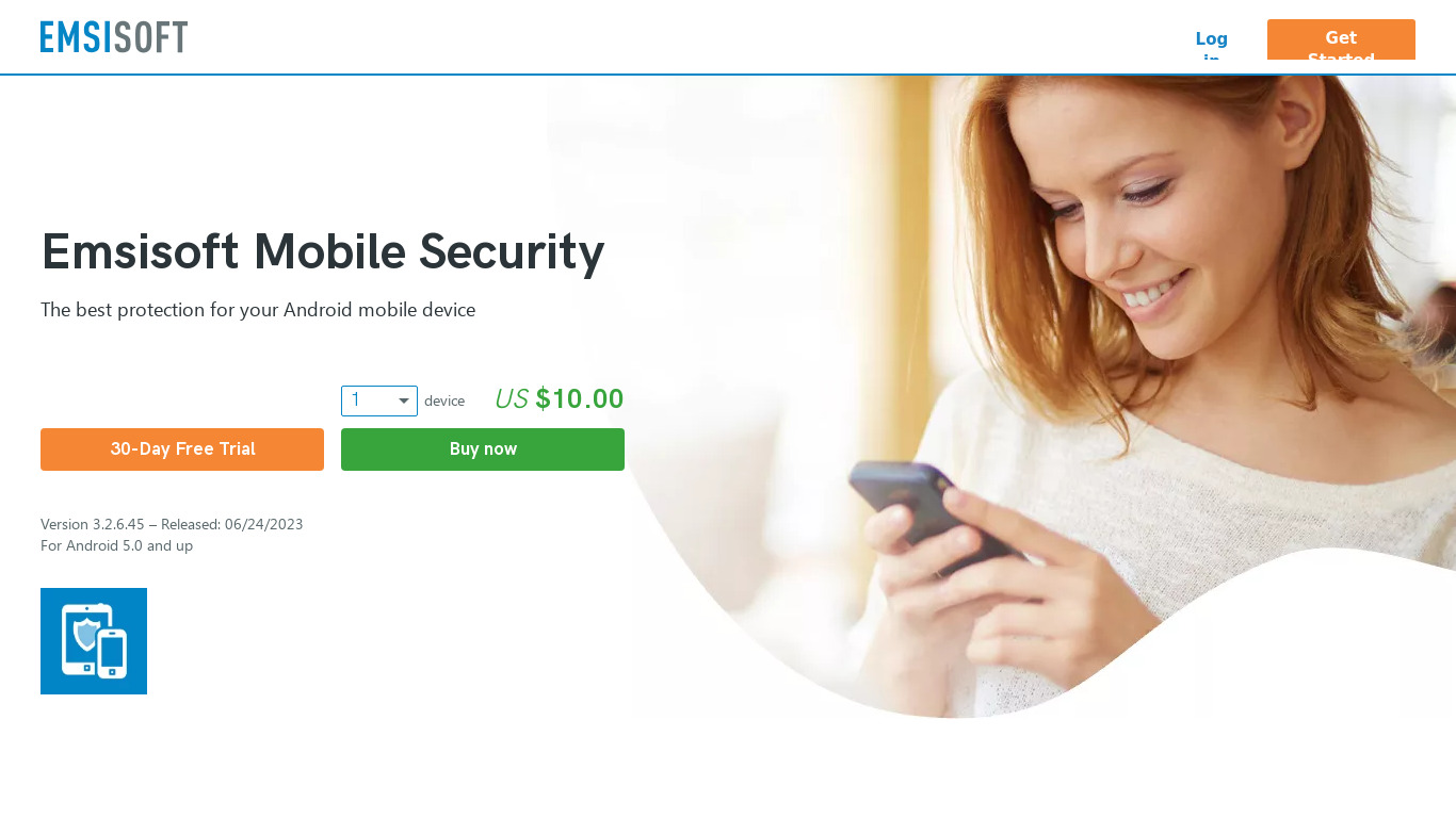 Emsisoft Mobile Security Landing page