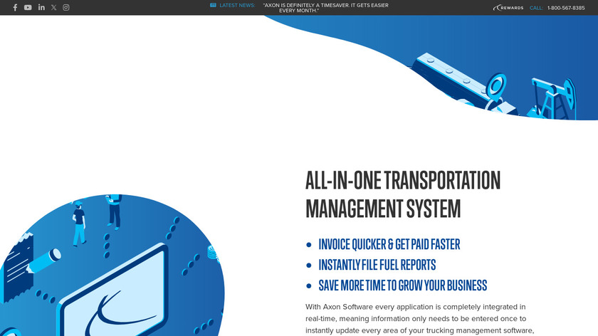 Axon Trucking Software Landing Page