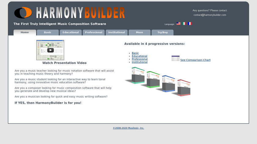 Harmony Builder Landing Page