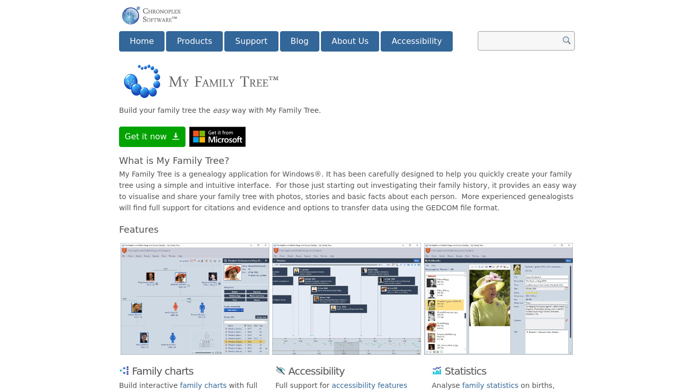 My Family Tree Landing page