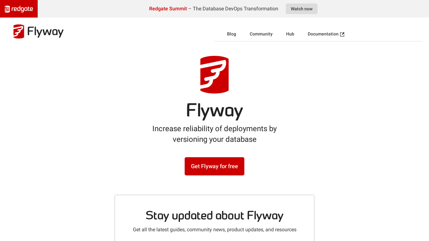 Flyway Landing page