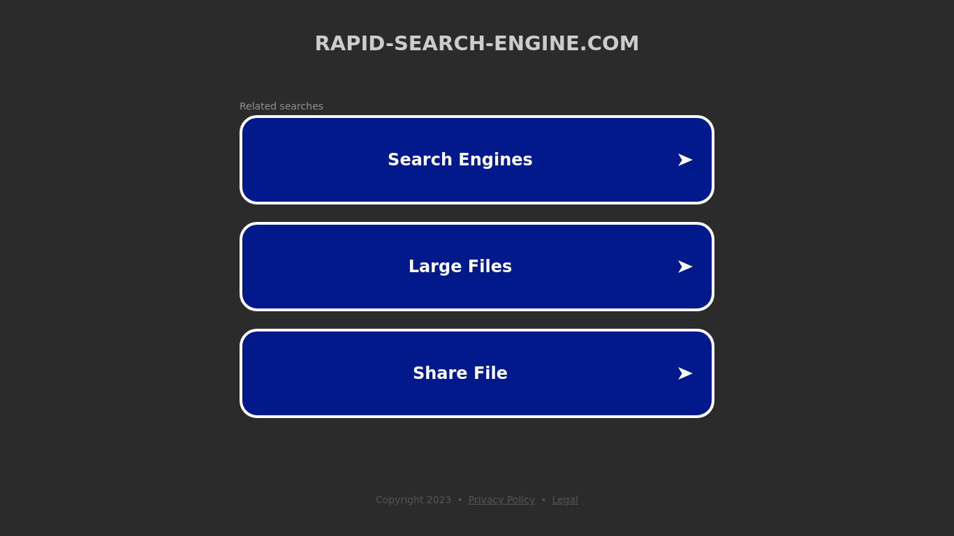 Rapid-Search-Engine.com Landing page