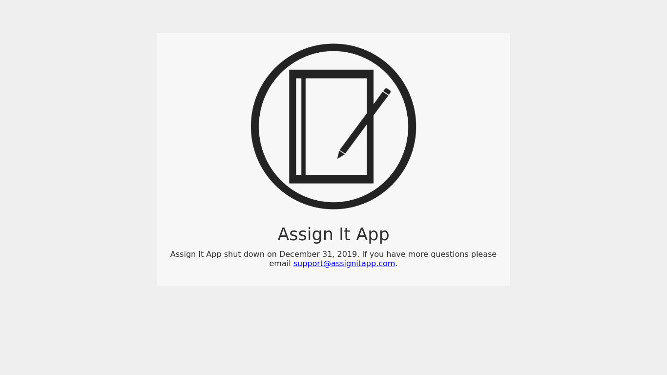 Assign It App Landing page