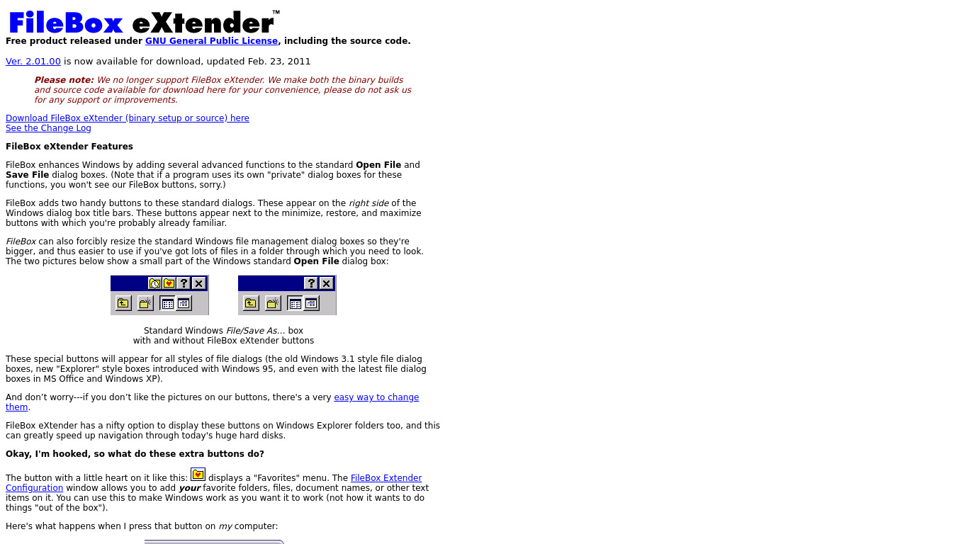 FileBox eXtender Landing page