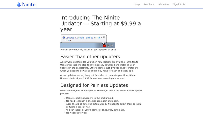 Ninite Updater Landing Page