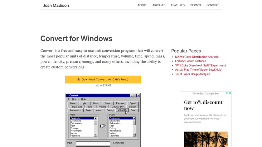 Convert for Windows Landing Page