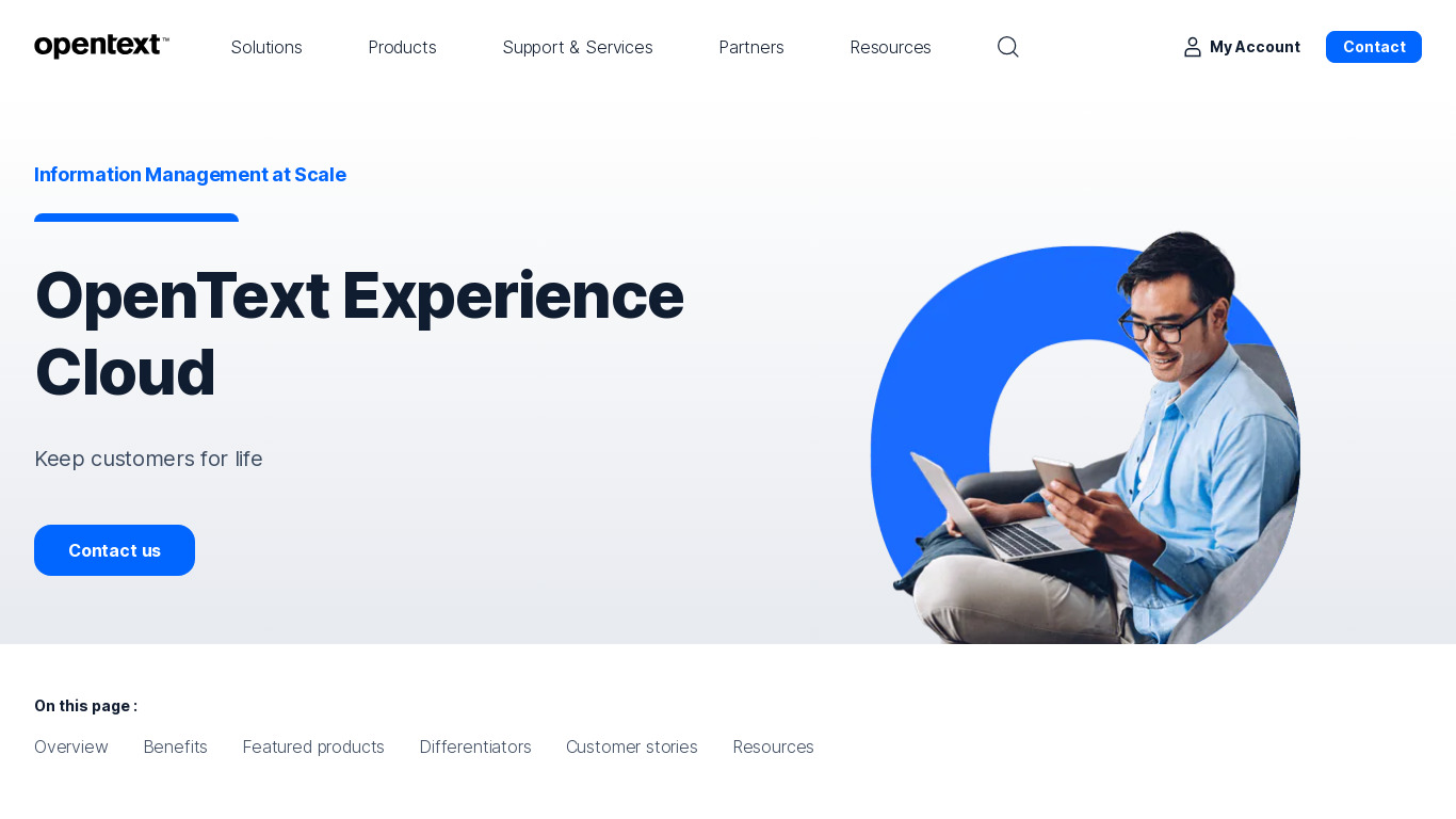 OpenText Portal Landing page