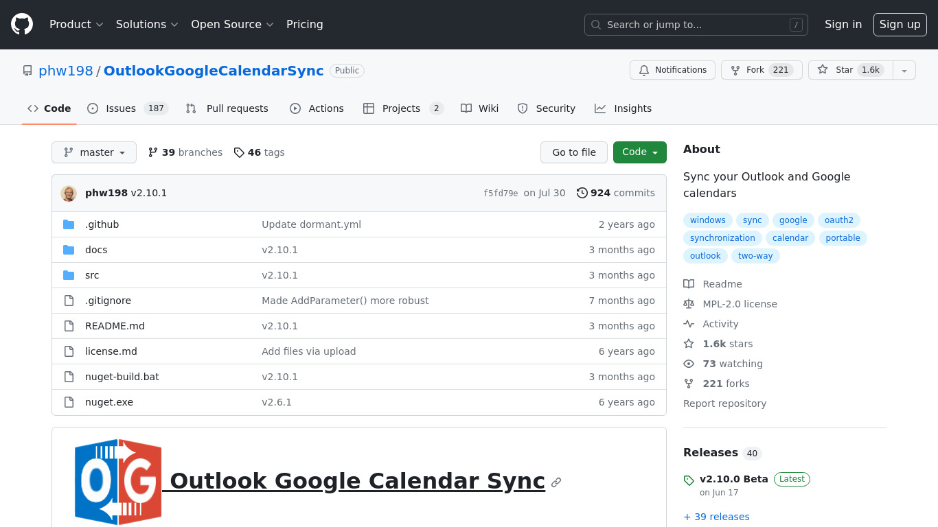 Outlook Google Calendar Sync Landing page