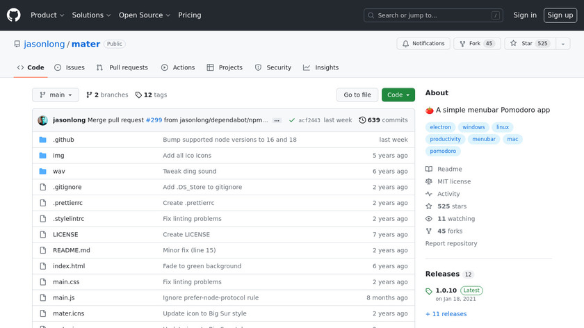Mater Landing Page