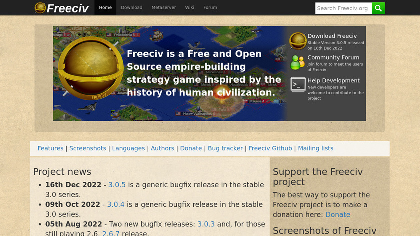 FreeCiv Landing Page